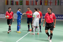 Capitanes y árbitros. Partido Bielorrusia contra Azerbaiyán. 14º Campeonato del Mundo Universitar...