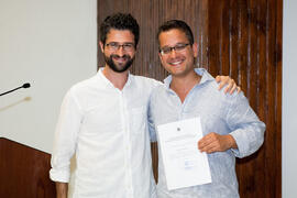 José Manuel Rodríguez con Valerio Ciriello en su graduación. Centro Internacional de Español. Jul...