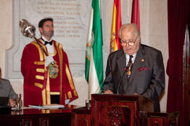 Intervención de Eugenio Chicano tras la entrega de la Medalla de la Ciudad y su nombramiento como...