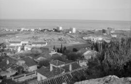 Málaga. Vista general de Torremolinos. Terrenos de la constructora Jotsa. Enero de 1963
