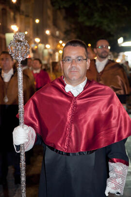 Representante de la Universidad de Málaga en el desfile procesional de la Hermandad de los Estudi...