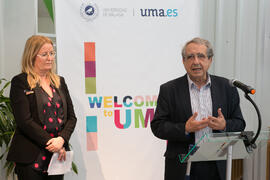 Intervención de José Ángel Narváez. Inauguración de la oficina 'Welcome to UMA'. Campus de Teatin...