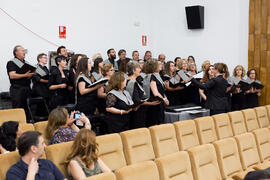 El Coro Oficial de la UMA en el homenaje a los jubilados y al personal que cumple 25 años de serv...