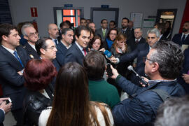 José Antonio Nieto, Secretario de Estado de Seguridad, atiende a los medios en su visita a Aeorum...