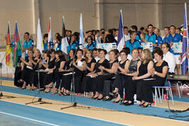 Asistentes a la ceremonia de apertura del IX Campeonato de Europa Universitario de Fútbol Sala. A...