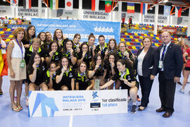 España ganadora en la categoría femenina. Ceremonia de clausura del Campeonato del Mundo Universi...