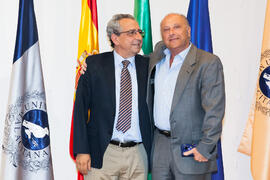 Javier Ramírez y José Ángel Narváez. Homenaje al personal jubilado de la Universidad de Málaga. P...