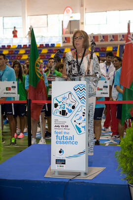 Adelaida de la Calle. Inauguración del 14º Campeonato del Mundo Universitario de Fútbol Sala 2014...