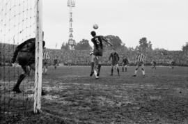 Málaga. Partido de fútbol Málaga-Barcelona. Estadio de la Rosaleda. Febrero de 1963