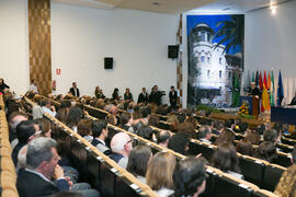 Asistentes a la segunda sesión de investidura de nuevos doctores por la Universidad de Málaga. Pa...