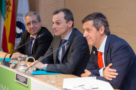 José Ángel Narváez, Pedro Duque y Juan Teodomiro López. Reunión con el ministro de Ciencia, Innov...