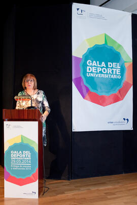 Adelaida de la Calle en la gala del deporte de la Universidad de Málaga. Mayo de 2014