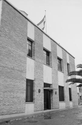 Fachada de la central telefónica. Málaga. Diciembre de 1963