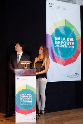 Presentadores en la gala del deporte de la Universidad de Málaga. Facultad de Ciencias de la Educ...