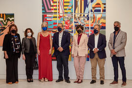 Foto de grupo tras la inauguración de la exposición "Eugenio Chicano Siempre". Museo de...