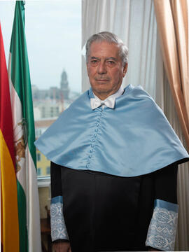 Retrato de D. Mario Vargas Llosa como Doctor "Honoris Causa" por la Facultad de Filosof...