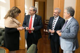Marcela Bacigalupo, José Ángel Narváez, Roberto Melgarejo y Juan Antonio García. Firma del conven...