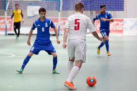 Partido Bielorrusia contra Azerbaiyán. 14º Campeonato del Mundo Universitario de Fútbol Sala 2014...
