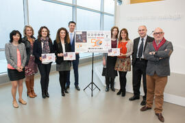 Foto de grupo tras la presentación del décimo de lotería conmemorativo del 50 Aniversario de la F...