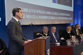 Discurso de Juan Manuel Moreno. Imposición de la Medalla de Oro de la Universidad de Málaga a la ...