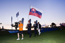 Equipo de Eslovaquia. Inauguración del Campeonato Mundial Universitario de Golf. Antequera Golf. ...