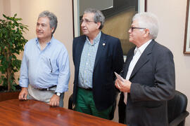 Juan Antonio García Galindo, Jose Ángel Narváez y Juan de Dios Mellado tras la firma del convenio...