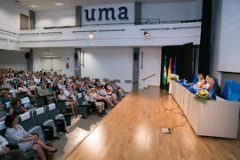 Graduación y clausura del curso del Aula de Mayores de la Universidad de Málaga. Campus de Teatin...