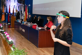 Intérprete de signos. Apertura del Curso Académico 2020/2021 de la Universidad de Málaga. Paranin...