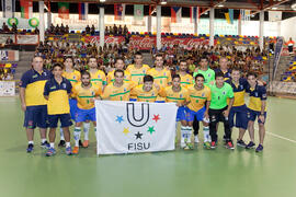 Jugadores de Brasil. Partido Rusia contra Brasil. 14º Campeonato del Mundo Universitario de Fútbo...