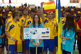 Equipo de Ucrania. Inauguración del 14º Campeonato del Mundo Universitario de Fútbol Sala 2014 (F...