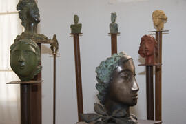 Obras de Encarnación Hernández en su estudio. Málaga. Junio de 2008