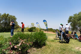 Golfistas en el campo. Campeonato Europeo de Golf Universitario. Antequera. Junio de 2019