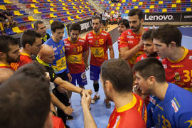 Partido Rumanía - España. Categoría masculina. Campeonato del Mundo Universitario de Balonmano. A...