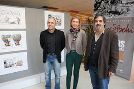 Eugenio José Luque, María Chantal Pérez y Ángel Idígoras en la inauguración de la exposición &quo...