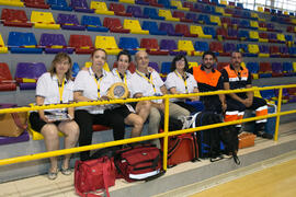 Foto de grupo previa a la ceremonia de inauguración. Campeonato Europeo Universitario de Balonman...