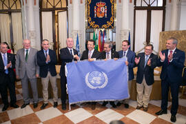 Entrega de la bandera de la ONU. Presentación del Centro Internacional de Autoridades y Líderes. ...