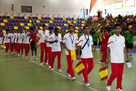 Equipo de Omán. Inauguración del 14º Campeonato del Mundo Universitario de Fútbol Sala 2014 (FUTS...