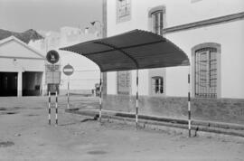 Málaga. Marquesina de la Empresa Municipal de Transportes. Septiembre de 1963
