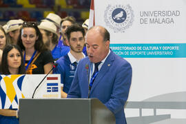 Manuel Jesús Barón. Ceremonia de inauguración del Campeonato Europeo Universitario de Balonmano. ...