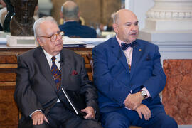Antonio Garrido Moraga y Eugenio Chicano en su nombramiento como miembro de la Real Academia de B...