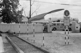 Málaga. Marquesina de la Empresa Municipal de Transportes. Septiembre de 1963