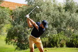 Jugador de la Universidad de Málaga. Campeonato Europeo de Golf Universitario en Antequera Golf. ...