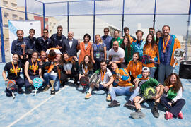 Foto de grupo tras la entrega de trofeos. Campeonato de España Universitario de Pádel. Antequera....