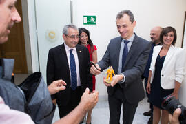 Visita del ministro de Ciencia, Innovación y Universidades, Pedro Duque. Edificio del Rectorado. ...