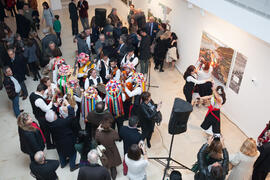 Panda de verdiales en la inauguración de la exposición "Paisajes Andaluces", de Eugenio...