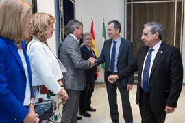Pedro Duque saluda al equipo de gobierno de la Universidad de Málaga. Edificio del Rectorado. Jun...