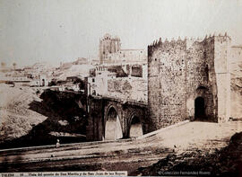 Toledo, puente de San Martín e Iglesia de San Juan de los Reyes. J. Laurent.
