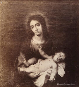 Sevilla, reproducción de un óleo del taller de Murillo: "Virgen con el Niño", hoy en el Museo de Sevilla. Luis Léon Masson.