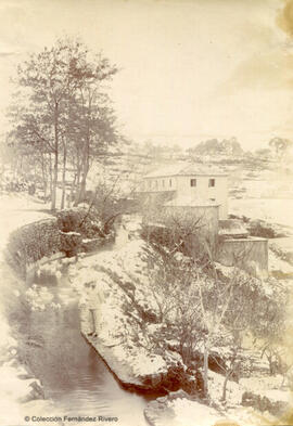 Ronda (Málaga), paisaje nevado junto a un río. Fotógrafo desconocido.