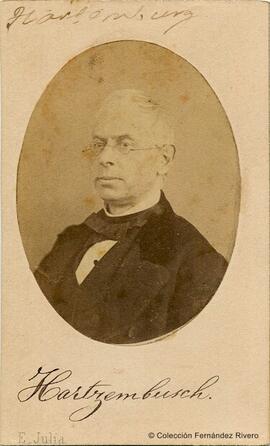 Madrid, retrato del escritor, Juan Eugenio Hartzenbusch, ovalada. E. Juliá.